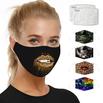 

Motorcycle Face Masks Mouth Caps Face Shield Digital Printing Balaclava Unisex Activated Carbon Filter Dust Protective Moto Mask