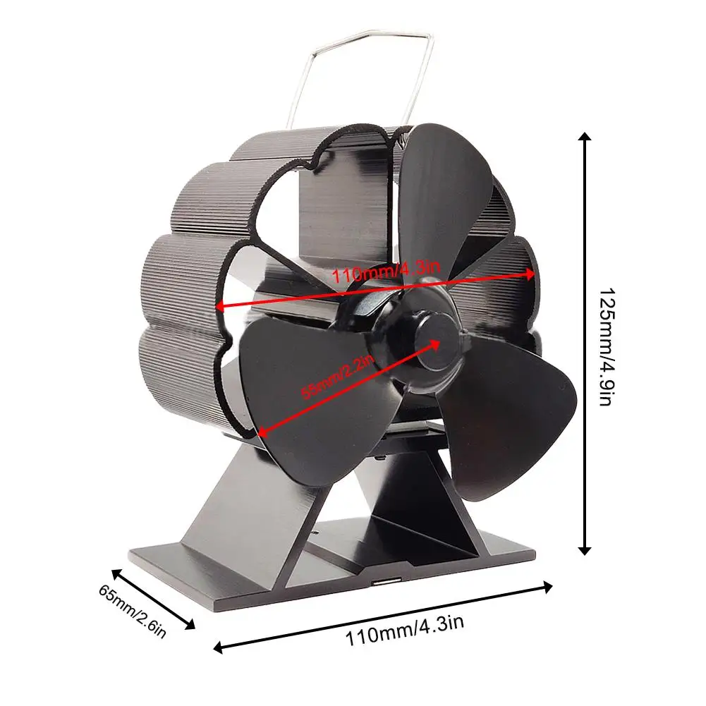 3 blade Fireplace Fan Environmentally Friendly Silent Heat-powered 3-blade Head Moving Mini Fireplace Fan #W0