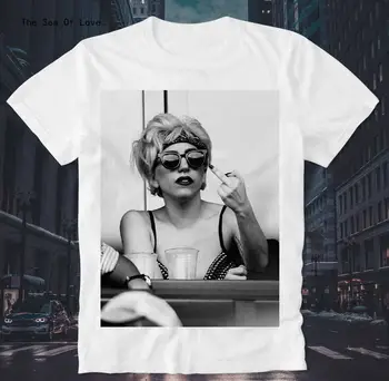 

The Sea Of Love T-Shirt Lady Gaga finger Bird Flip Middle off Pokerface Paparazzi Retro Vintage White 2020 tshirt