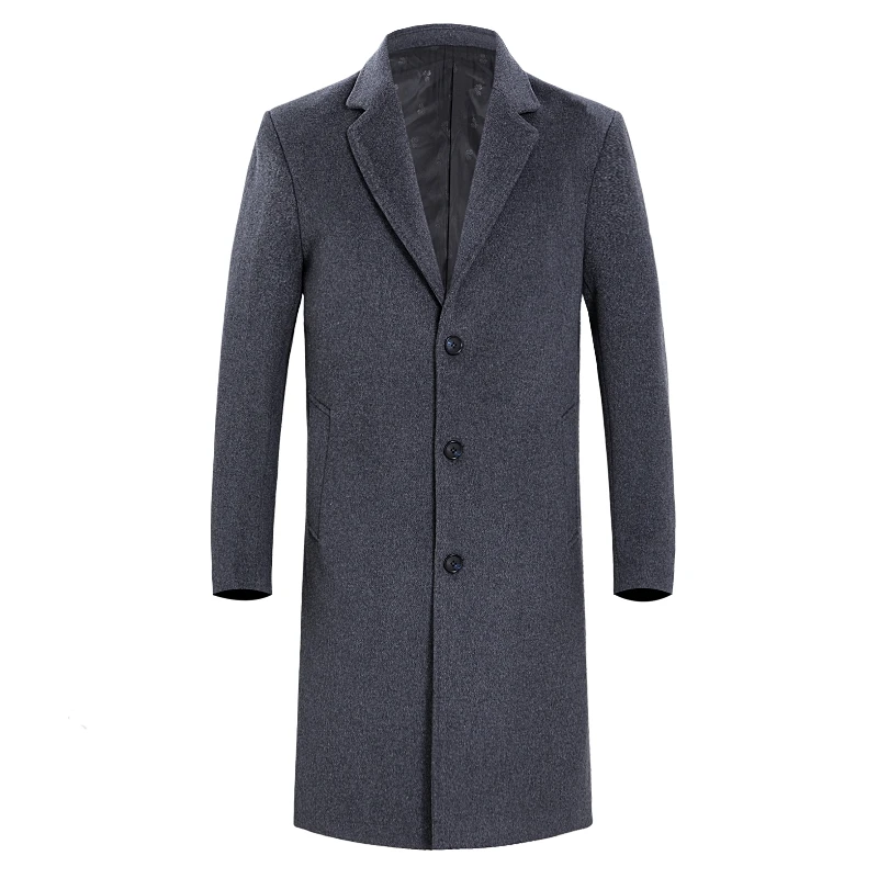 Men Wool Coat Winter Warm Woolen Long Coat Autumn Mens Overcoat Cashmere Coat Peacoat Wool Blend Long Jacket Korea Style