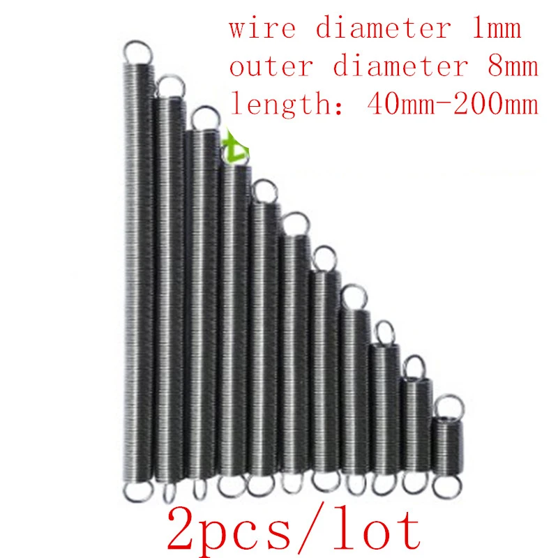 Size : 1x8x70mm Mechanical Parts Extension Compression Spring 2pc Wire 1.0mm Outer Diameter 8mm Dual Hook Long Expansion Tension Spring Hardware Accessories 304 Stainless Length 60mm-150mm Size : 1x8x70mm Mechanical Parts Extension Compression Spring 2pc Wire 1.0mm Outer Diameter 8mm Dual Hook Long Expansion Tension Spring Hardware Accessories 304 Stainless Length 60mm-150mm