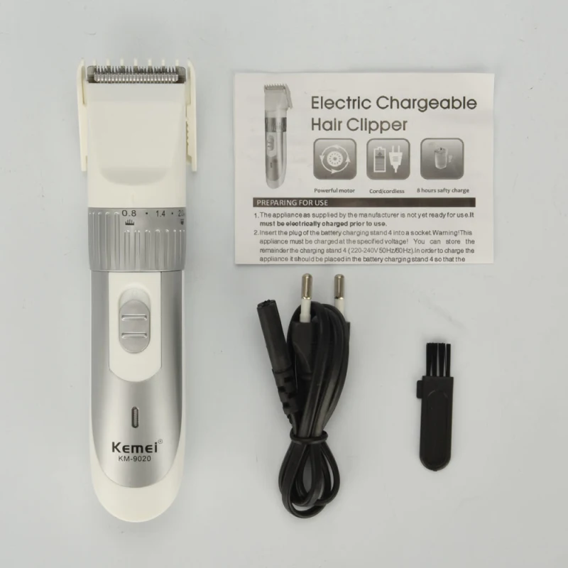 Kemei перезаряжаемая электрическая машинка для стрижки волос, регулируемый триммер для бороды, машинка для удаления волос, машинка для стрижки волос для мужчин, инструменты для ухода за волосами 35D - Цвет: silver-no box