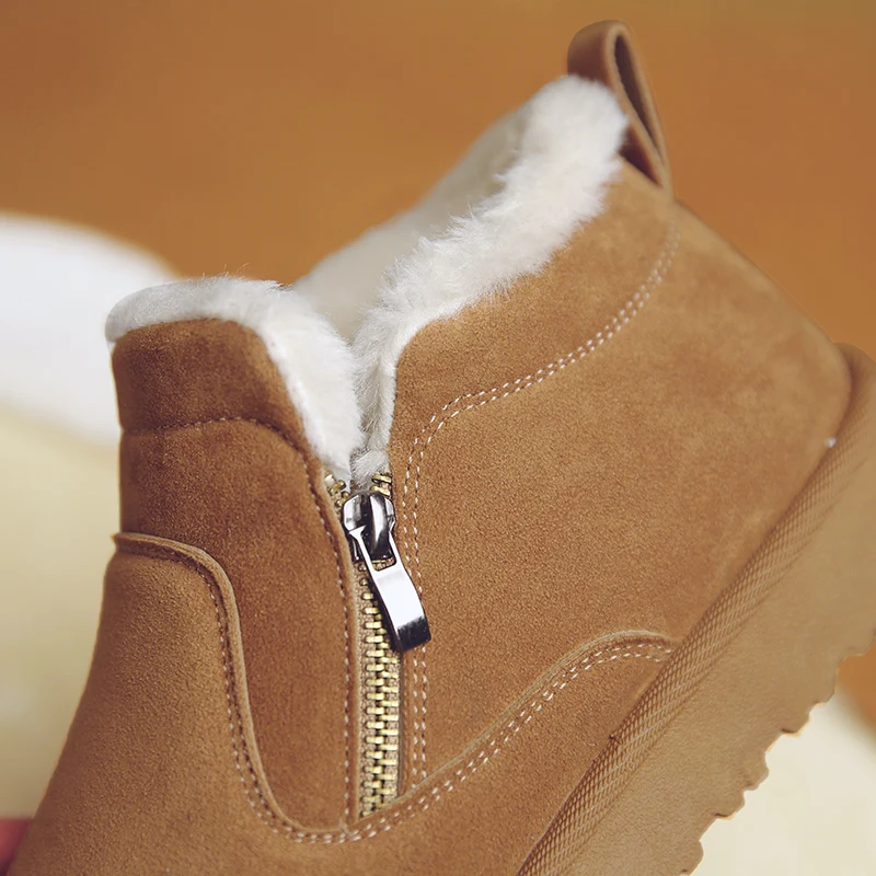 men women winter warm work boots with plush fur casual lightweight ankle boots waterproof anti-skid outdoor sneakers sports shoes couple unisex plus size shoes (5)