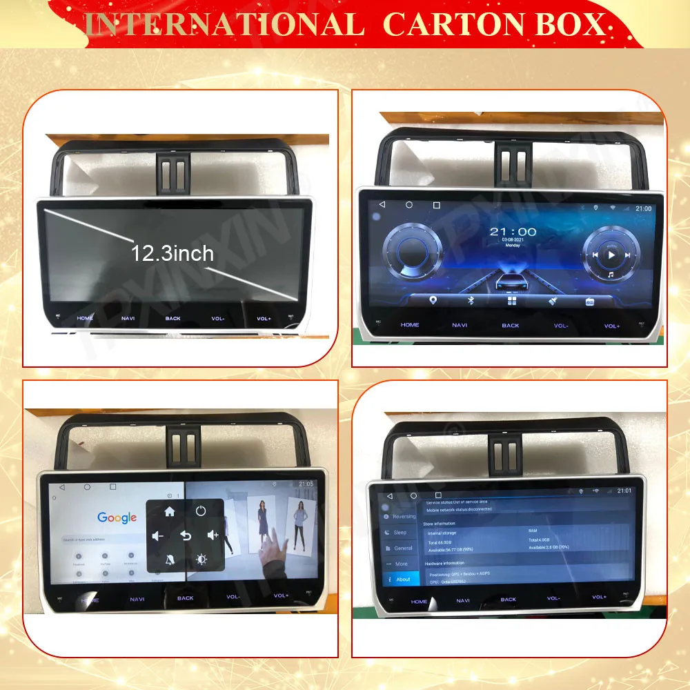 2 Din Carplay Android Radio Receiver Multimedia For Toyota Land Cruiser Prado 150 2018 2019 2020 GPS Navi Video Player Head Unit