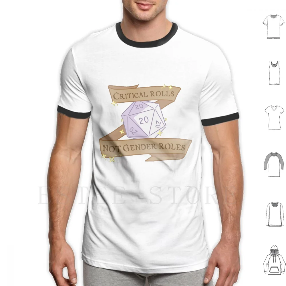 Rotoli Critici Non Ruoli Di Genere Maglietta Fai Da Te Big Size 100% Cotone Gender Pride Queer D D Critical Rolls Ruoli Di Genere E Dnd