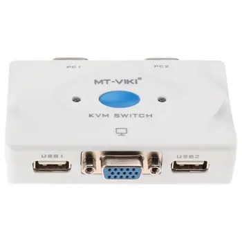 

ABHU-2 In 1 4 Port Usb 2.0 Kvm Switch Switcher With Cable For Dual Monitor Keyboard Mouse 1920x1440 Surpport Vga Port