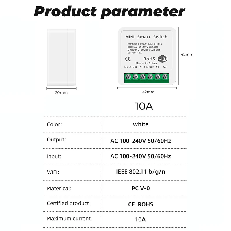 Interruptores sem Fio Compatível com Tuya Casa do Google Mini Wifi Interruptor Inteligente 2-way Controle Temporizador Casa Alexa 10a 4 Módulos de automação residencial