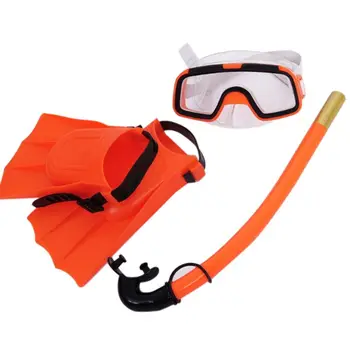 

Kids Diving Goggle Masks Breathing Tube Fins Adjustable Buckled Swimming Glasses Band Anti Slip Diving Accessory Set
