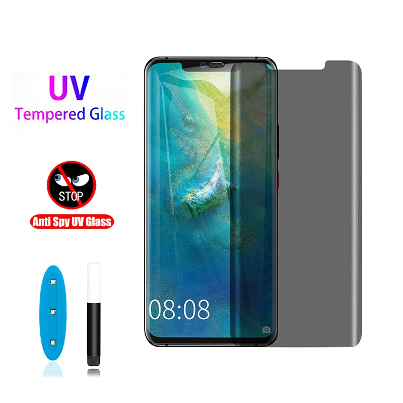 

UV Liquid Glue Matte Tempered Glass For huawei Mate 40 30 20 pro Anti Peep Privacy Screen Protector Mate40 P30 P40 pro glass