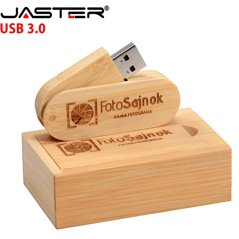 JASTER USB 3,0, логотип на заказ, вращающийся деревянный USB флеш-накопитель, флешка, карта памяти, Флеш накопитель, 4 ГБ, 16 ГБ, 32 ГБ, 64 ГБ