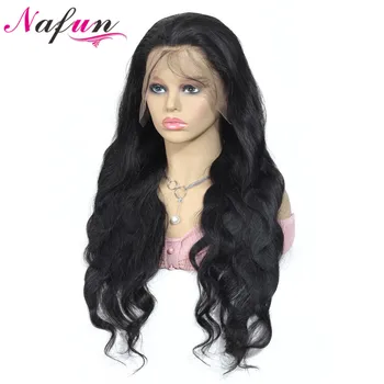 

NAFU Body Weave 360 Lace Frontal Human Hair Wigs Remy Hair Pre Plucked Indian 360 Lace Wigs For Black Women Swiss Lace Wig