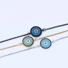 Изящные круглые синие браслеты с кубическим цирконием Лидер продаж очаровательные браслеты для женщин аксессуары нарукавная повязка 21 см