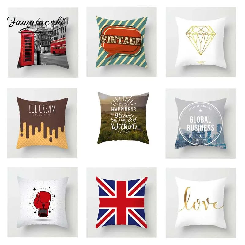 Fuwatacchi Gold Cushion Cover diamond Cute Soft Throw Pillow Decorative Sofa Case Pillowcase | Дом и сад