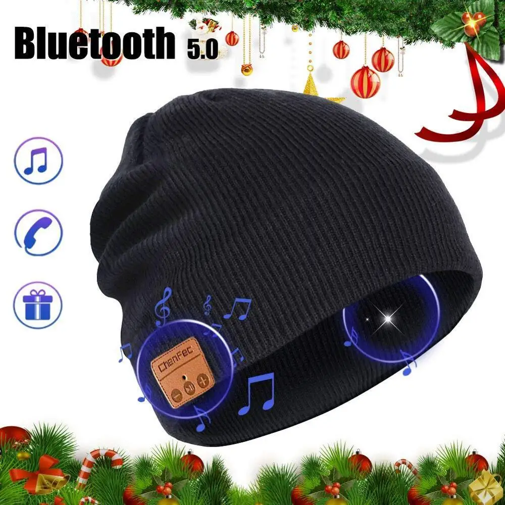 Лучший рождественский подарок модная Беспроводная музыкальная шапка с Bluetooth
