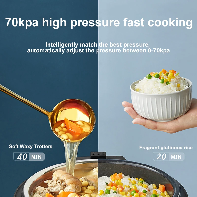 SUPOR Electric Pressure Cooker 5L Rice Cooker 70KPA High Pressure Quick Cooking Multifunction Pot Can Be Used As Air fryer 4