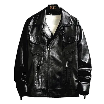 

Faux Leather Jackets Men coat Spring Autumn High Quality Classic Motorcycle Bike Cowboy Bomber Jacket Coat Male Coats