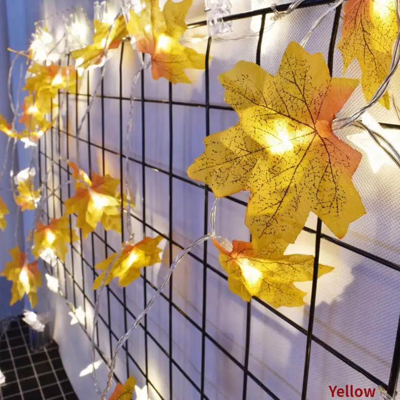 Diwali светильник, гирлянда, светодиодный светильник для патио, с кленовыми листьями, для спальни, цепь лампы, для праздничного салона, вечерние украшения, для лестницы, осень