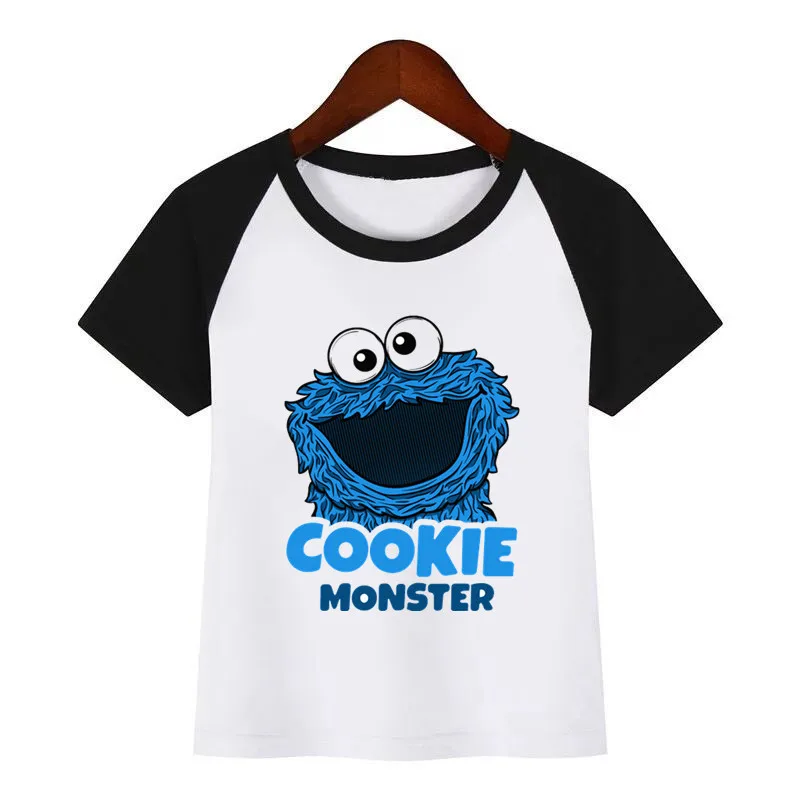 Забавная одежда с принтом «Улица Сезам», «печенья», «монстры»; детская летняя футболка; модная детская одежда; футболка; детская футболка с рисунком - Цвет: K336C