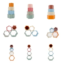 

4Pcs Baby Stacking Cup Children Educational Toy Interesting Color Rainbow Stacking Ring Tower Early Educational Intelligence Toy