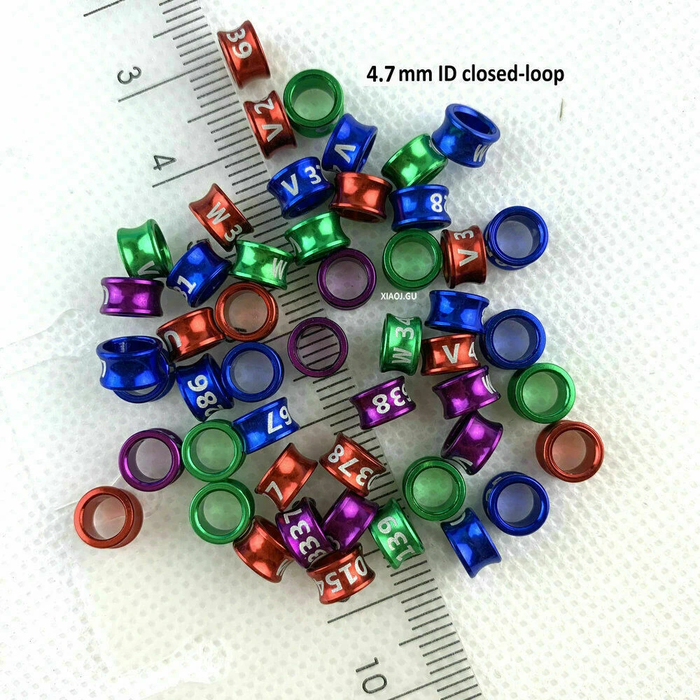 10pcs Aluminium Closedloop Bird Leg Bands Canary Budgerigar Cockatiel Conure Randomcolor Multi