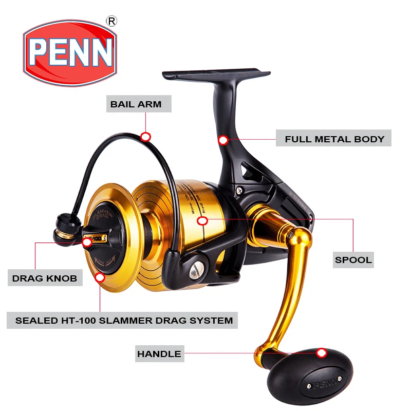 Original PENN Spinfisher V SSV 3500-10500 Spinning Fishing Reel Saltwater Reels Full Metal Body Fishing Reel