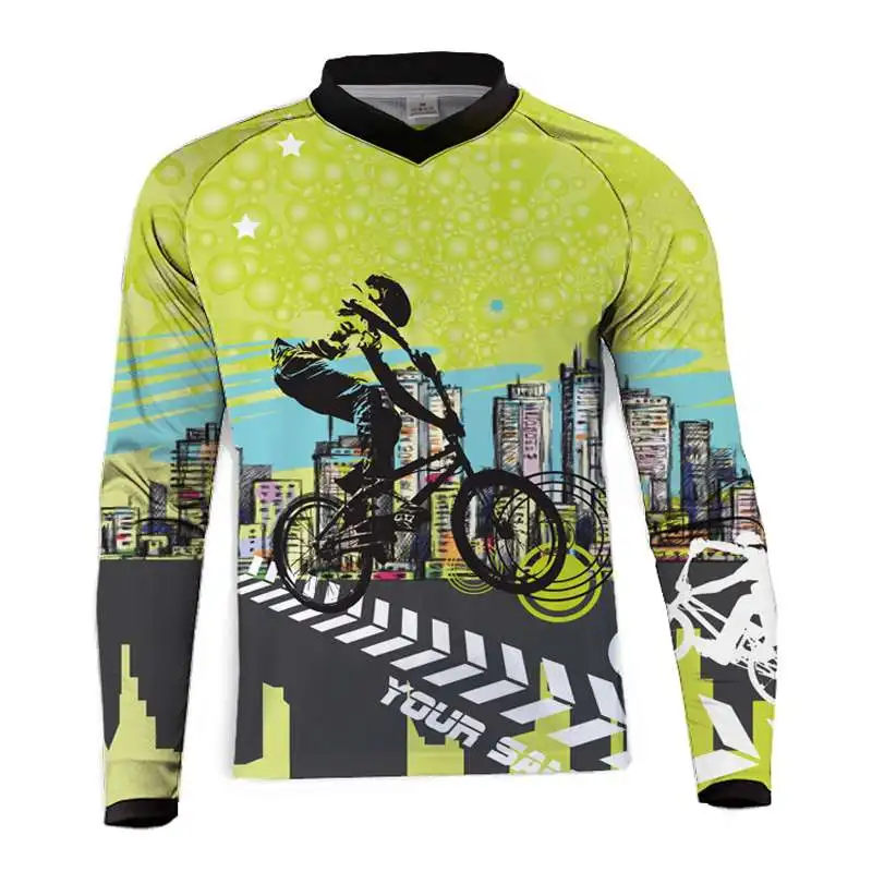 Эндуро Джерси для мотокросса bmx racing Джерси для горного велосипеда dh с коротким рукавом Одежда для велоспорта mx летняя футболка mtb - Цвет: B