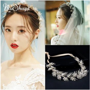 

NiuShuya Elegant Leave Baroque Wedding Hairbands Soft Bridal Hairbands Wedding Hair Accessory