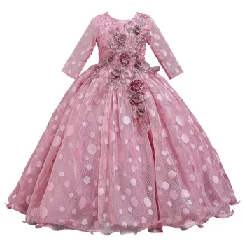 

Girls Dress Embroidery Elegent Princess Dress Kids Dresses For Girls Wedding Party Evening Gown Children Clothing 3 8 10 12 Year