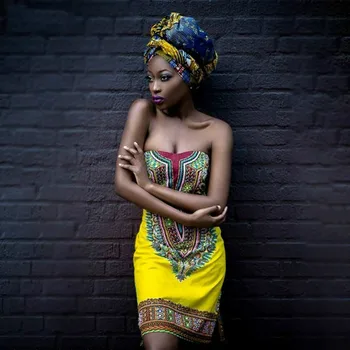 

Dashiki African Dresses for Women Summer Sexy Dress Bazin Riche Traditional African Clothing Plus Size Women African Clothing