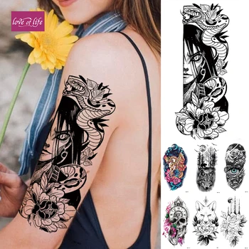 

Waterproof Temporary Tattoo Sticker Kurama Naruto Orochimaru Snake Flash Tattoos Old School Body Art Arm Fake Tatoo Women Men