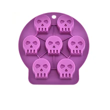 1 предмет, лидер продаж, большой поднос кубика льда, пудинга 3D череп силиконовые формы 7-полости самодельный лед чайник формы для шоколада, мыла Хэллоуин форма для льда