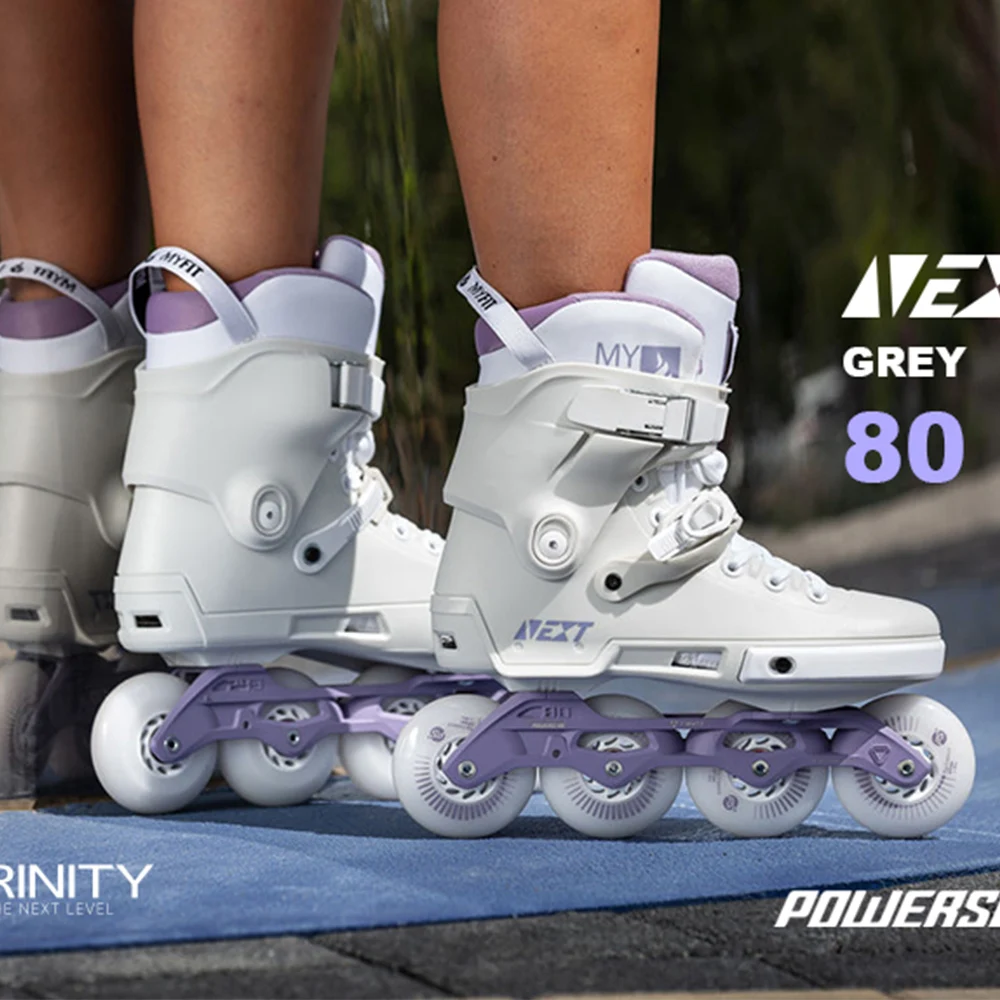 

JK 100% Original 2021 Powerslide NEXT Trinity Frame Inline Skates Purple 4*80 3*100mm Street Racing Roller Free Skating Patines