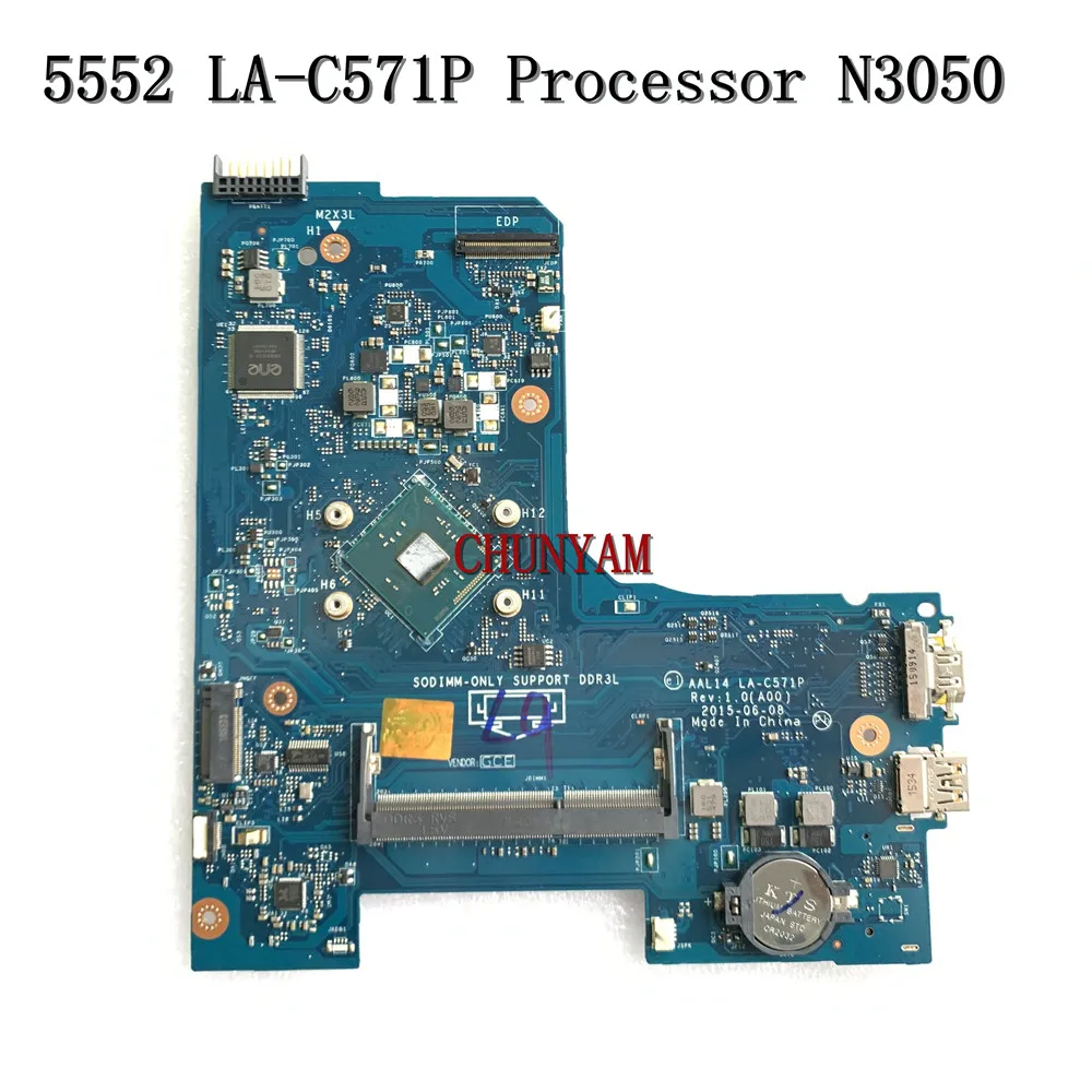 Материнская плата для ноутбука Dell Inspiron 5452 5552 LA-C571P CN-06KW6N 6KW6N 06KW6N с N3050u Процессор DDR3