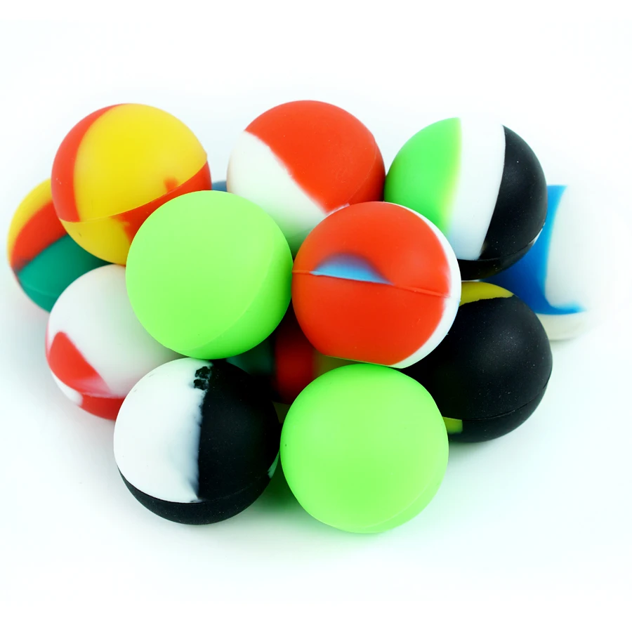 

50pcs 5.6ml silicone container mini ball shape soft smoking container oil dab cigarette storage box nonstick dab container