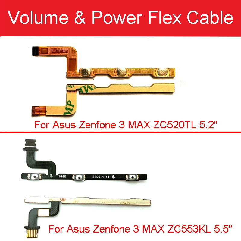 

Power Button Flex Cable For Asus Zenfone 3 MAX ZC520TL 5.2inch ZC553KL 5.5inch On Off Audio Control Repair Replacement Parts