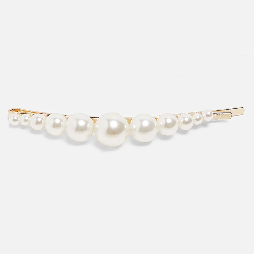 Girlgo ZA Trendy Bridal Crown HairPins Mujer Diadema Pearl HairClip for Women Vintage Gold Metal Vacation Statement Jewelry - Metal color: 21