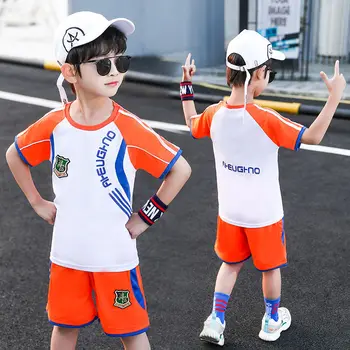 

Boys summer sports suits 2020 new football basketball uniforms big boy foreign handsome children quick-drying clothes summer tid