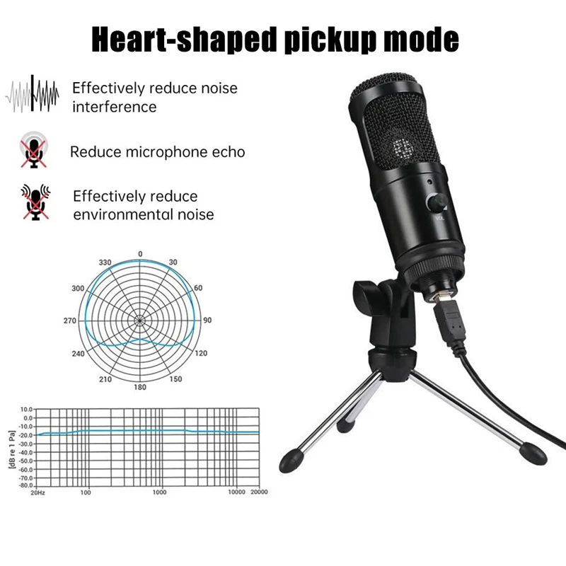 condenser microphone Professional USB Condenser Microphones For PC Computer Laptop Singing Gaming Streaming Recording Studio YouTube Video Microfon usb microphone