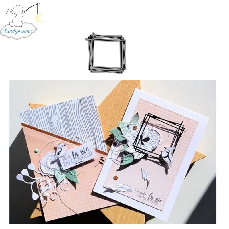 Новое прибытие penciled квадратные металлические режущие штампы 3D DIY сскрапбукинг углеродный острый крафт штампы фото, пригласительные билеты