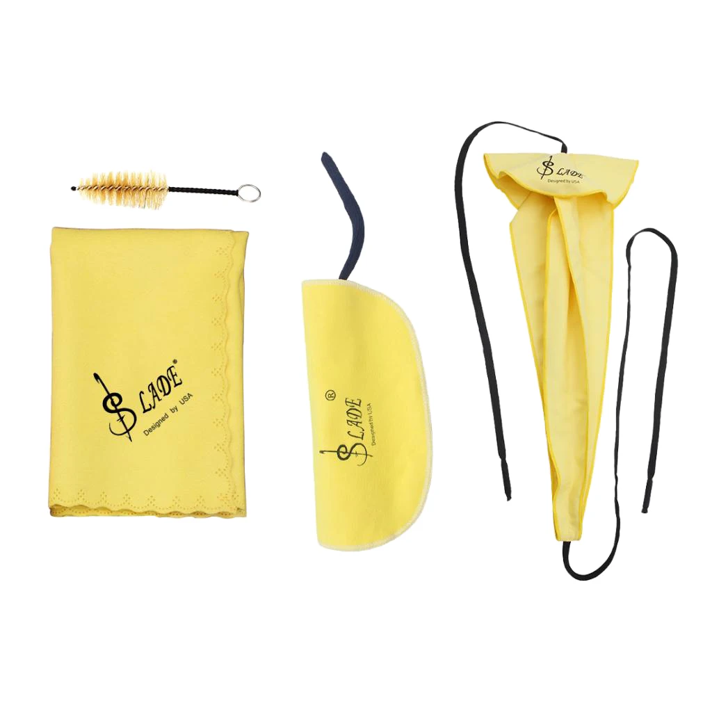 4 Pieces Saxophone Cleaning Kit Water-Absorbing Clean Cloth Mouthpiece Brush