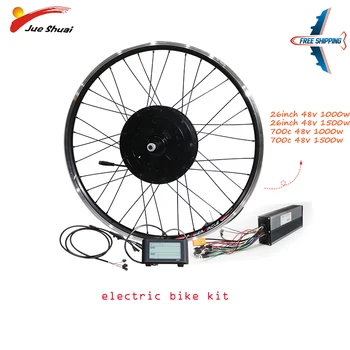 

Powerful Motor Wheel 1500W Electric Bike Kit 48V 40A Controller eBike Conversion Kit MTB Electric Rear Hub Motor LCD Display топ