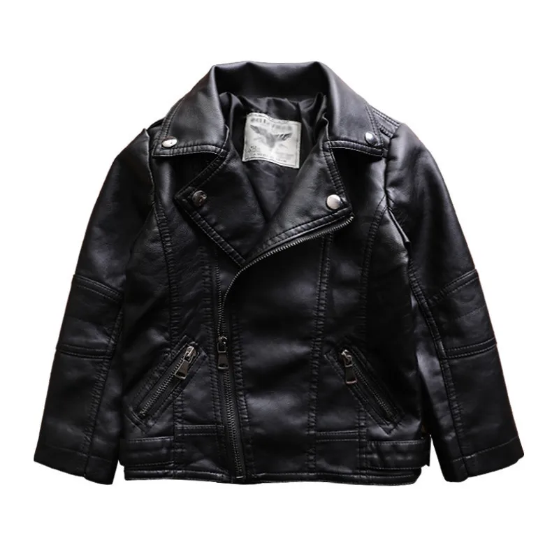 

2019 Autumn Kids Leather Jacket For Boys And Girls Pu Jacket Children Clothing Outerwear Baby Clothes Cardigan