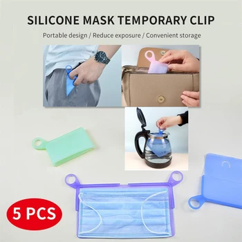 

5pcs Portable Face dust mask storage Silica Gel Organizer Dustproof and Moisture-Proof Cover Holder Case Storage Bag Organizers