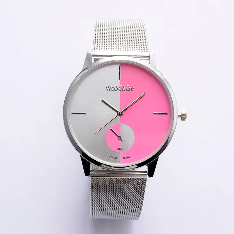 

Womage Wristwatch Fashion Casual Quartz Women Watches Mesh Band Womens Watches dames horloge horloge dames horloges vrouwen