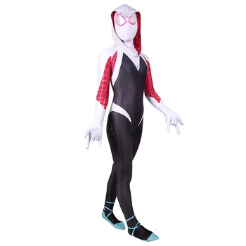 

3D kids girls Gwen Stacy Spider-man Cosplay Costume Spiderman Zentai Superhero Bodysuit Suit Jumpsuits