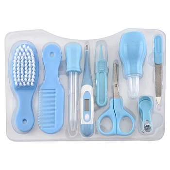 

9 Pcs Care Tools ABS Newborn Babies Nail Scissors Children Kids Nail Trimmer Manicure Tools Thermometer Comb Safe Nursery Set