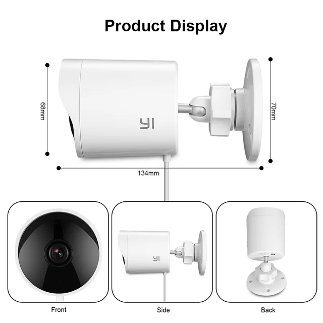 YI Outdoor Security Camera SD Card Slot &Cloud IP Cam Wireless 1080p Waterproof Night Vision Security Surveillance System White 6