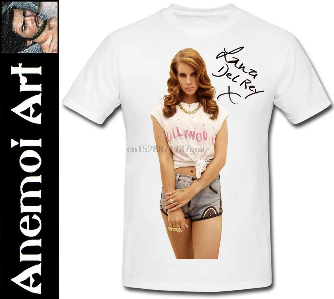 T69 футболка с надписью Lana Del Ray автографом секретным Сантой | Мужская одежда