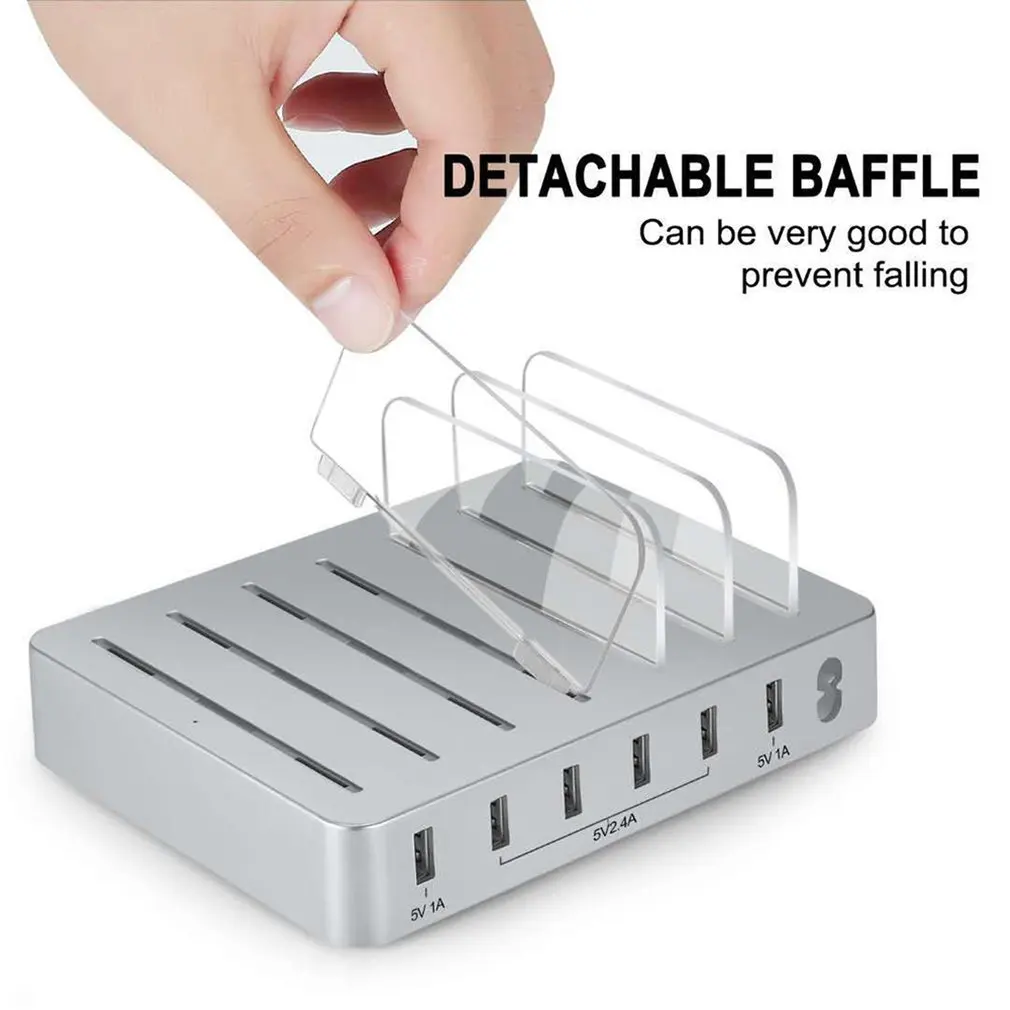 

Multi Port Fast Charging Usb Phone Charger 6 Ports Dock Station Support For All Phones / Tables / Smart Watch / Power Bank