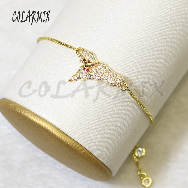 10 шт призрачные Очаровательные Браслеты хрустальные браслеты небольшой талисман циркон аксессуары соединители браслеты драгоценности для женщин 56023